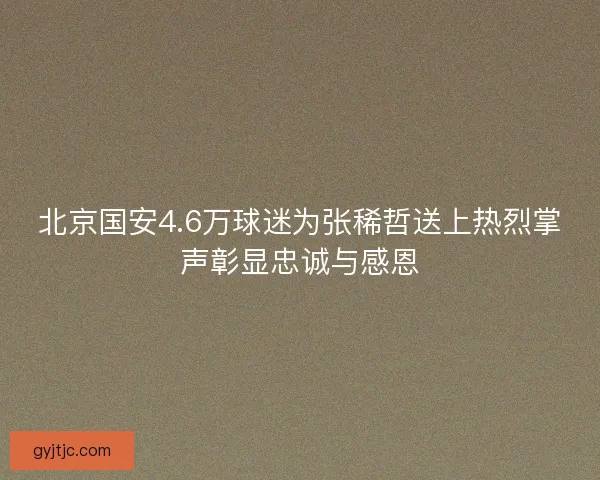 北京国安4.6万球迷为张稀哲送上热烈掌声彰显忠诚与感恩